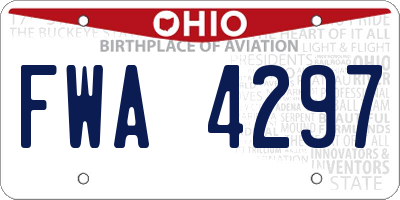 OH license plate FWA4297