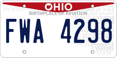 OH license plate FWA4298