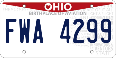 OH license plate FWA4299