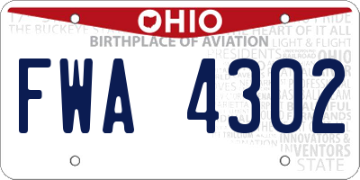 OH license plate FWA4302