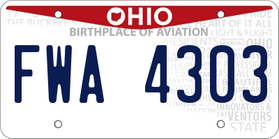 OH license plate FWA4303