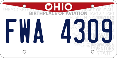 OH license plate FWA4309