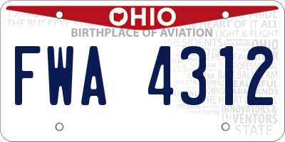 OH license plate FWA4312