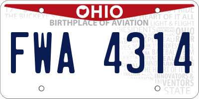 OH license plate FWA4314