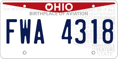 OH license plate FWA4318