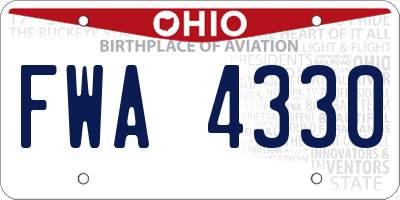 OH license plate FWA4330