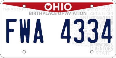 OH license plate FWA4334