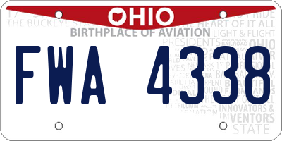 OH license plate FWA4338