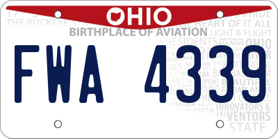 OH license plate FWA4339