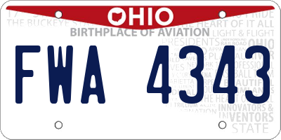 OH license plate FWA4343