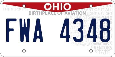 OH license plate FWA4348