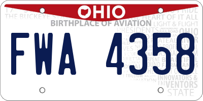 OH license plate FWA4358