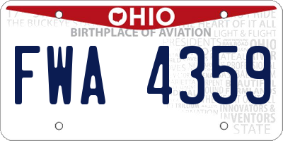 OH license plate FWA4359