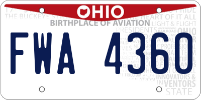 OH license plate FWA4360