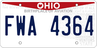 OH license plate FWA4364