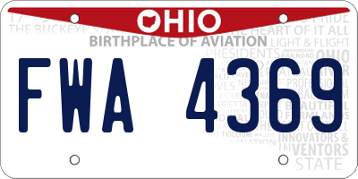 OH license plate FWA4369