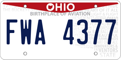 OH license plate FWA4377
