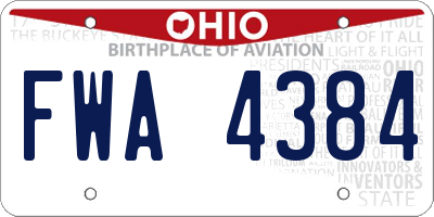 OH license plate FWA4384