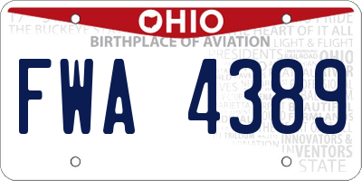 OH license plate FWA4389