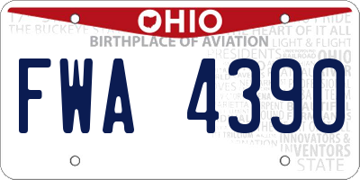 OH license plate FWA4390