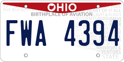 OH license plate FWA4394