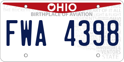 OH license plate FWA4398