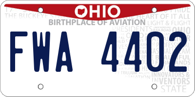 OH license plate FWA4402