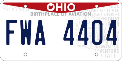 OH license plate FWA4404