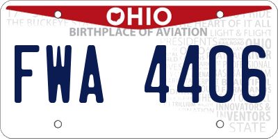 OH license plate FWA4406