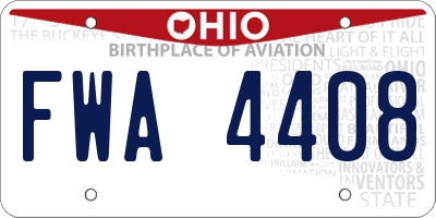 OH license plate FWA4408