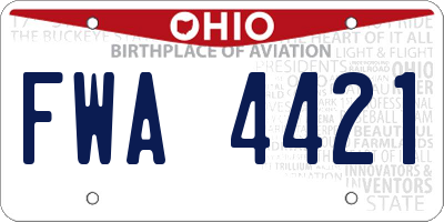 OH license plate FWA4421