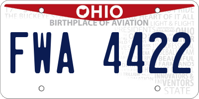 OH license plate FWA4422