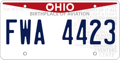 OH license plate FWA4423