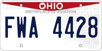 OH license plate FWA4428