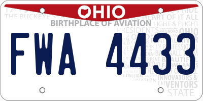 OH license plate FWA4433