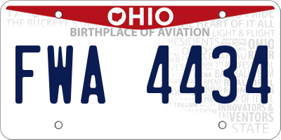 OH license plate FWA4434