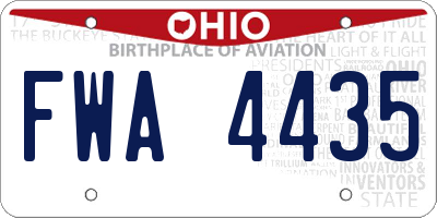 OH license plate FWA4435