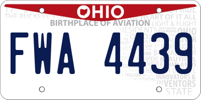 OH license plate FWA4439