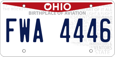 OH license plate FWA4446