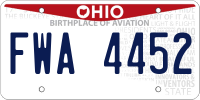 OH license plate FWA4452