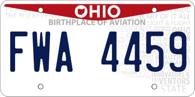 OH license plate FWA4459