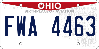 OH license plate FWA4463