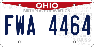 OH license plate FWA4464