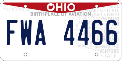 OH license plate FWA4466