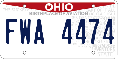 OH license plate FWA4474