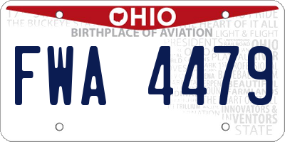 OH license plate FWA4479