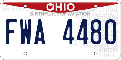 OH license plate FWA4480