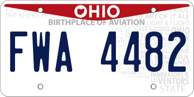 OH license plate FWA4482