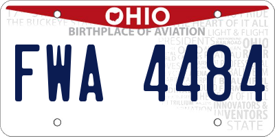 OH license plate FWA4484