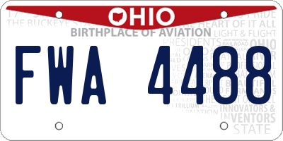 OH license plate FWA4488
